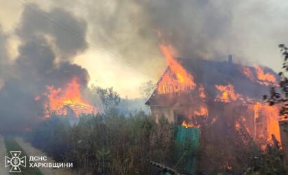 Сьогодні на Харківщині сталася велика пожежа через російські обстріли