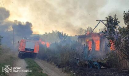 Сьогодні на Харківщині сталася велика пожежа через російські обстріли