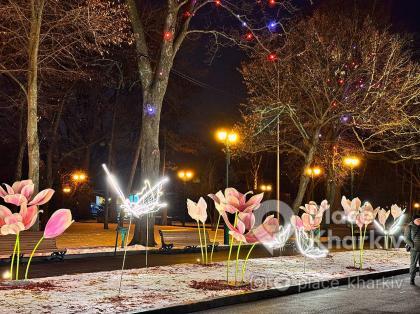 В саду Шевченко сьогодні встановили нові інсталяції.